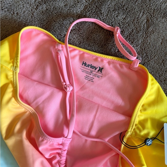 Hurley Vibrant Pink and Yellow Swimsuit - Picture 2 of 3